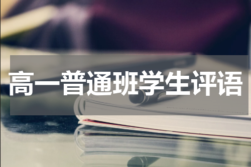 高一普通班学生评语