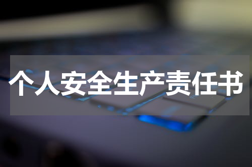 个人安全生产责任书