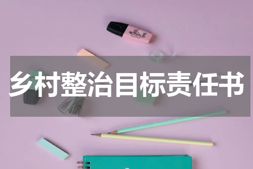 乡村整治目标责任书