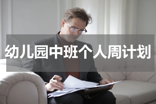 幼儿园中班个人周计划