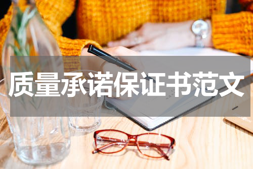 质量承诺保证书范文