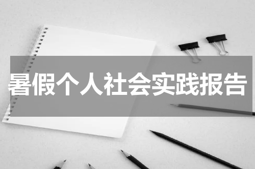 暑假个人社会实践报告