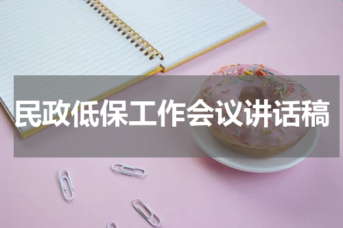 民政低保工作会议讲话稿