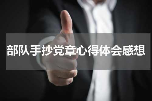 部队手抄党章心得体会感想