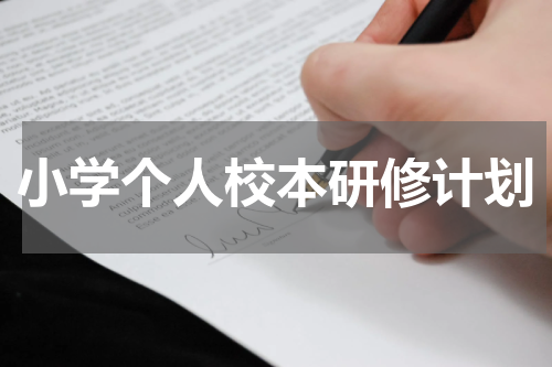 小学个人校本研修计划