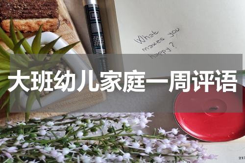 大班幼儿家庭一周评语