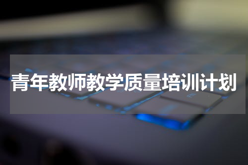青年教师教学质量培训计划