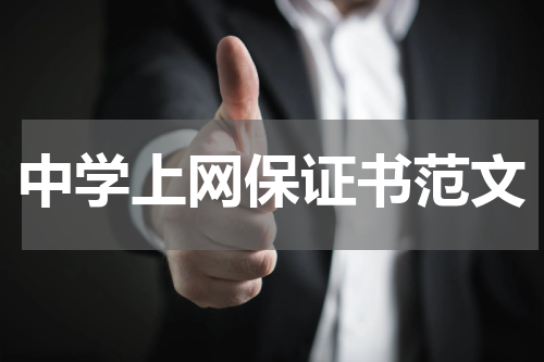 中学上网保证书范文