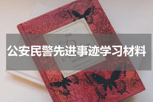 公安民警先进事迹学习材料