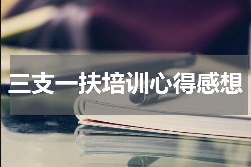 三支一扶培训心得感想