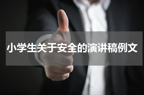 小学生关于安全的演讲稿例文
