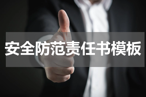 安全防范责任书模板