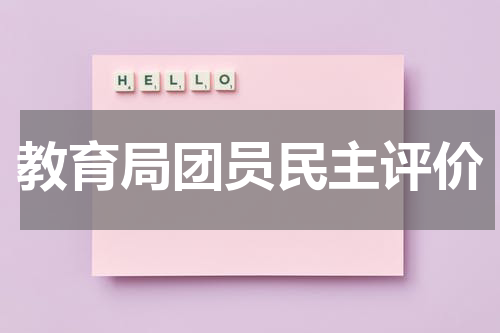 教育局团员民主评价