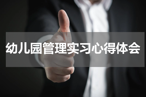 幼儿园管理实习心得体会