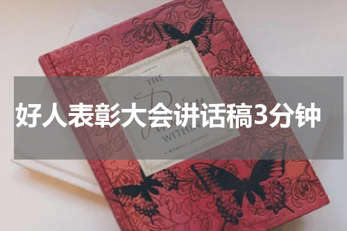 好人表彰大会讲话稿3分钟