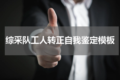 综采队工人转正自我鉴定模板