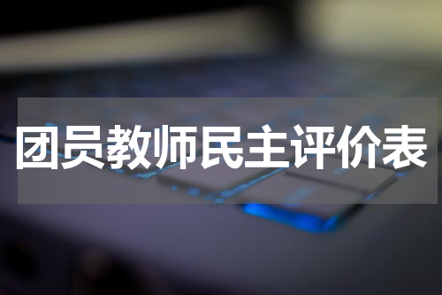 团员教师民主评价表
