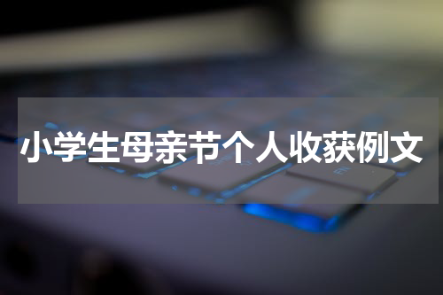 小学生母亲节个人收获例文