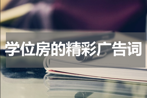 学位房的精彩广告词