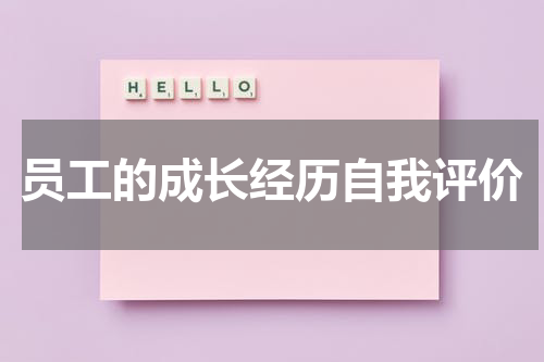 员工的成长经历自我评价
