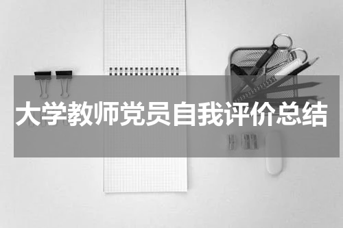 大学教师党员自我评价总结