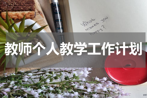 教师个人教学工作计划