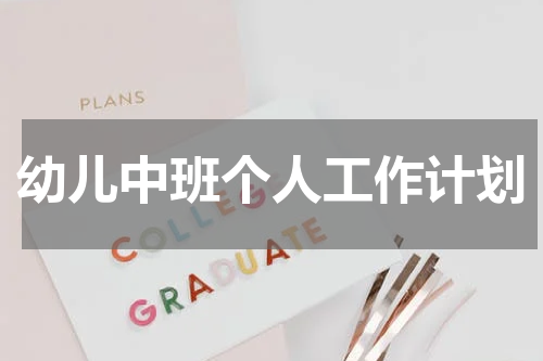 幼儿中班个人工作计划