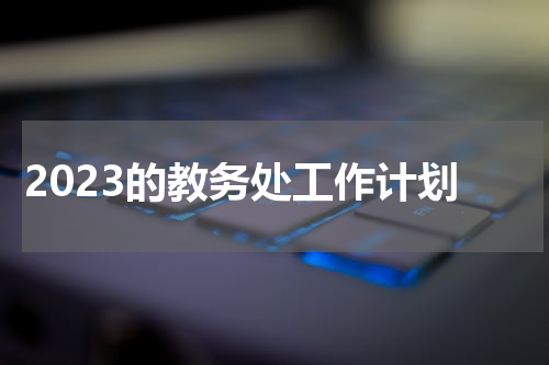 2023的教务处工作计划