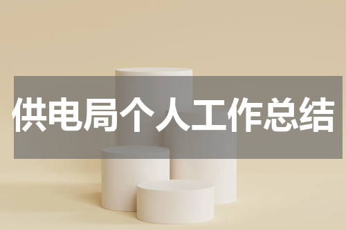 供电局个人工作总结