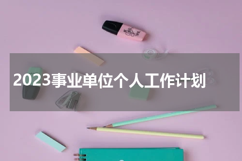 2023事业单位个人工作计划