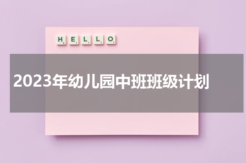 2023年幼儿园中班班级计划