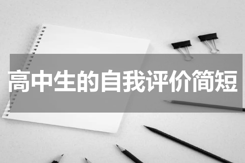 高中生的自我评价简短