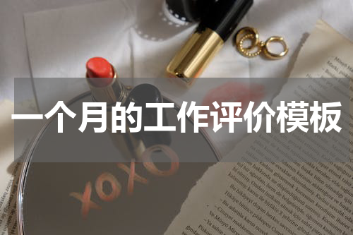 一个月的工作评价模板