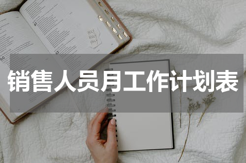 销售人员月工作计划表