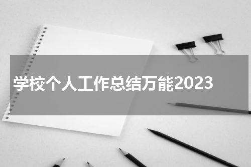 学校个人工作总结万能2023
