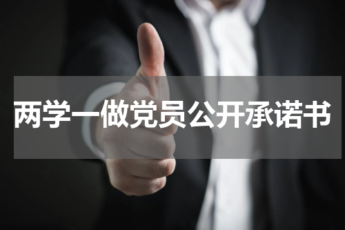 两学一做党员公开承诺书