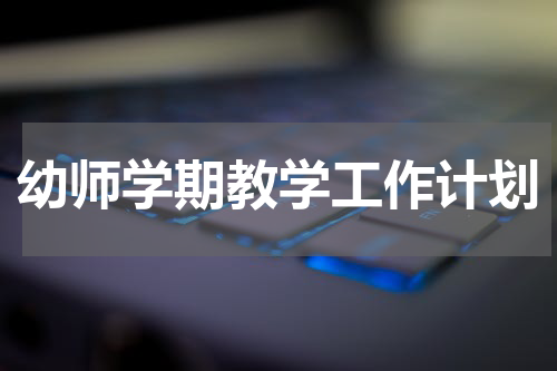 幼师学期教学工作计划