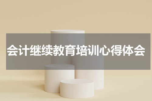 会计继续教育培训心得体会