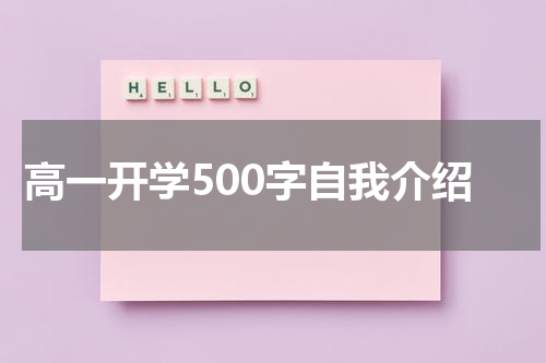高一开学500字自我介绍