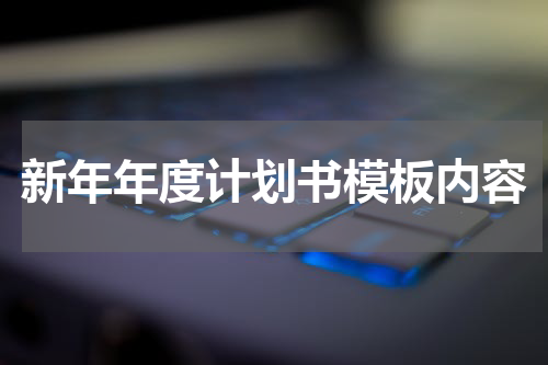 新年年度计划书模板内容