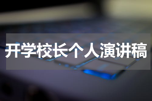 开学校长个人演讲稿