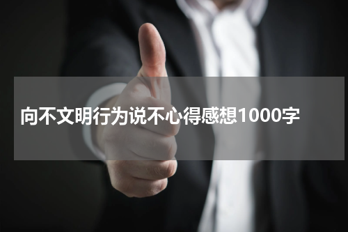 向不文明行为说不心得感想1000字