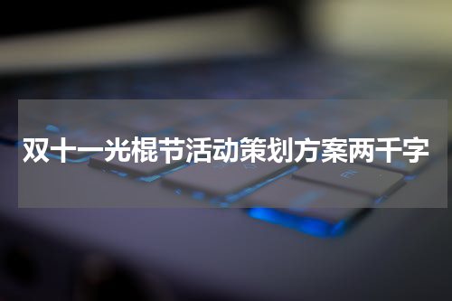 双十一光棍节活动策划方案两千字