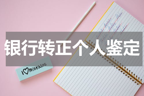 银行转正个人鉴定