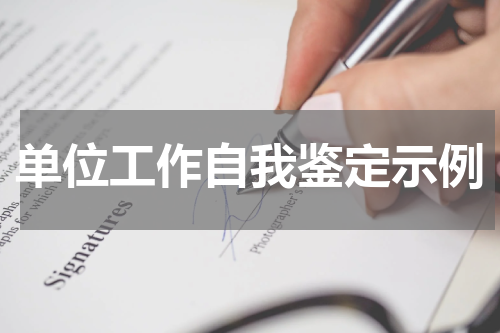 单位工作自我鉴定示例