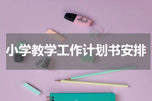 小学教学工作计划书安排