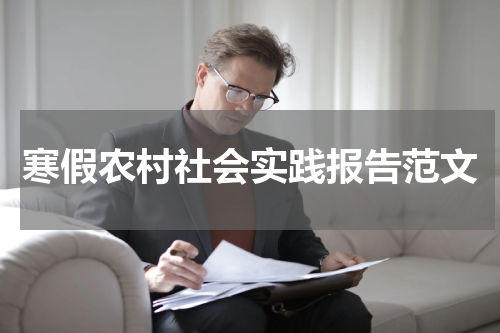 寒假农村社会实践报告范文