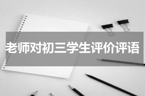 老师对初三学生评价评语