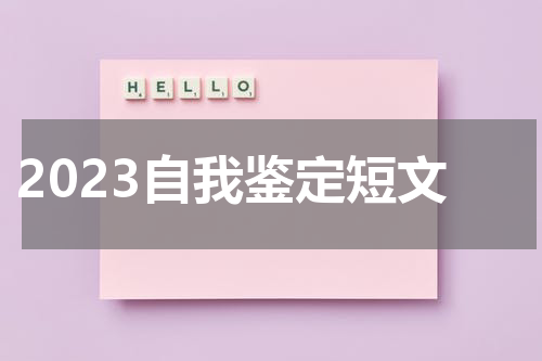 2023自我鉴定短文