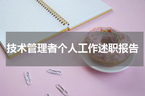 技术管理者个人工作述职报告